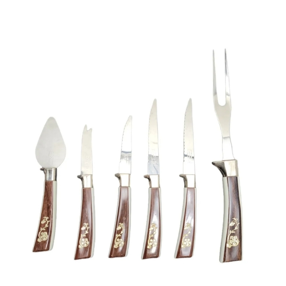 Vintage Regent Sheffield 6 Piece Treasure Chest Stainless Knife & Cutlery Set